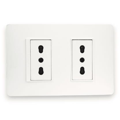 Enchufe Embutido Doble 2p+t 16a Blanco Armado - Bticino