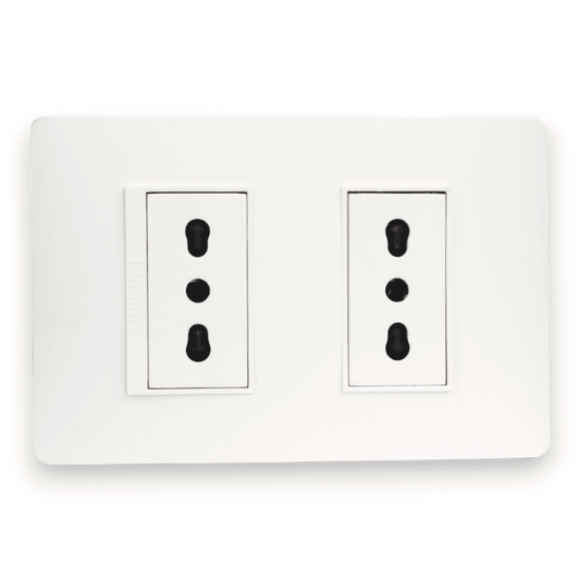 Enchufe Embutido Doble 2p+t 16a Blanco Armado - Bticino