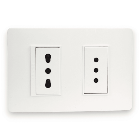 Enchufe Embutido Doble 2p+t 10/16a Blanco Armado Luzica - Bticino