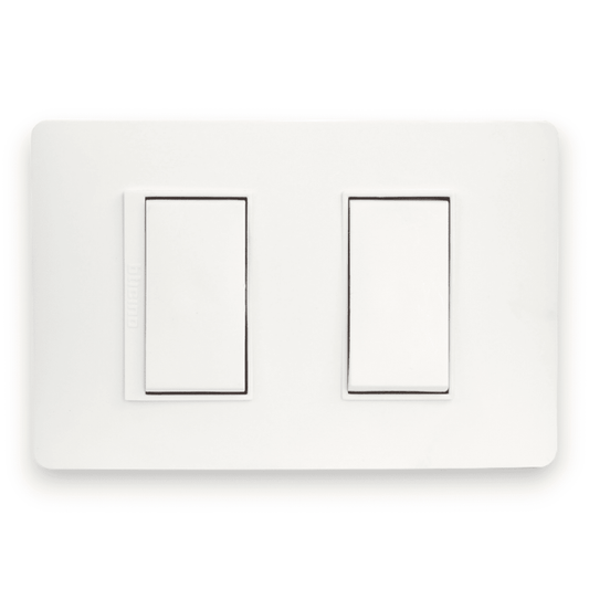 Interruptor Embutido doble 9/15 10a Blanco Armado Luzica - Bticino