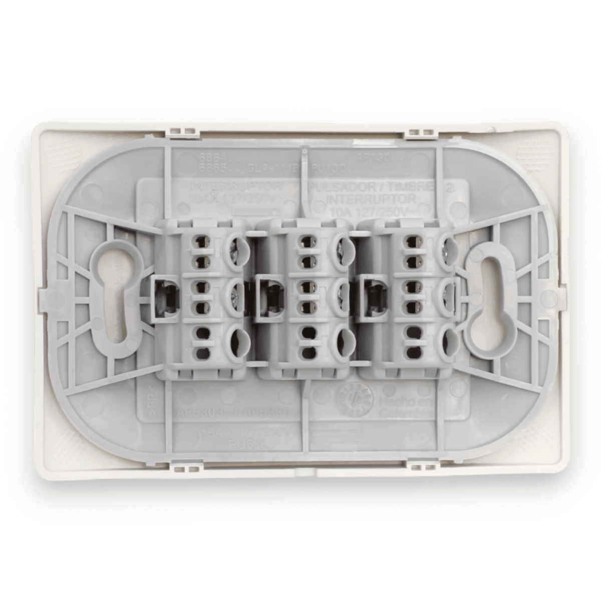 Interruptor Embutido triple 9/32 10a Blanco Armado Luzica - Bticino