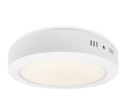 Foco Panel Led Metálico 12w Luz cálida sobrepuesto Redondo