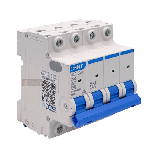 Interruptor Disyuntor Automático 4p 20a (4x20a) 10ka Curva C - Chint