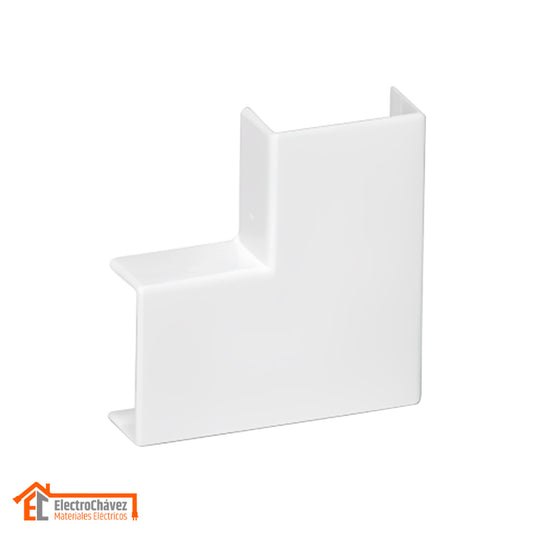 Curva plana 100x50mm PVC Para Canaleta / Moldura Blanco