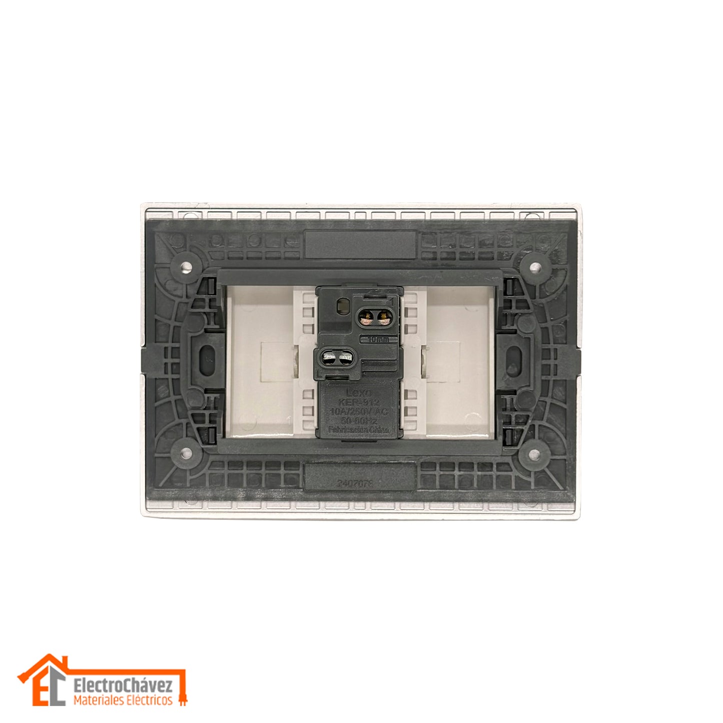 Interruptor Embutido Simple Teclón 9/12 10a Silver Andes Armado Metal - Lexo