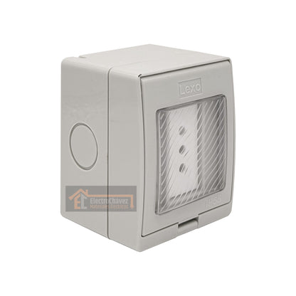 Casquete Enchufe Simple 10a Hidrobox Exterior Intemperie  - Lexo