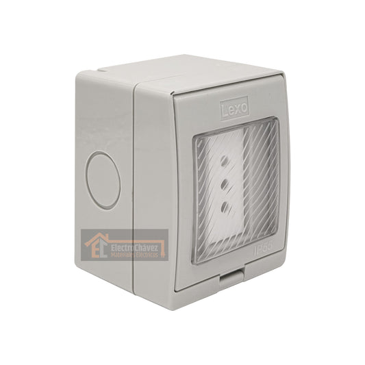 Casquete Enchufe Simple 10a Hidrobox Exterior Intemperie  - Lexo
