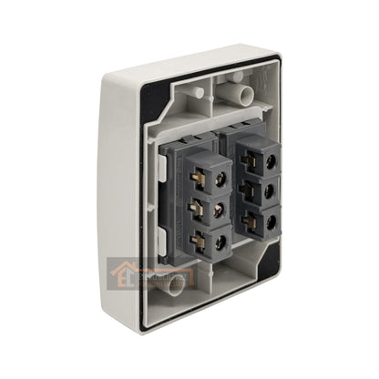 Casquete Enchufe Doble 10a Hidrobox Exterior Intemperie  - Lexo