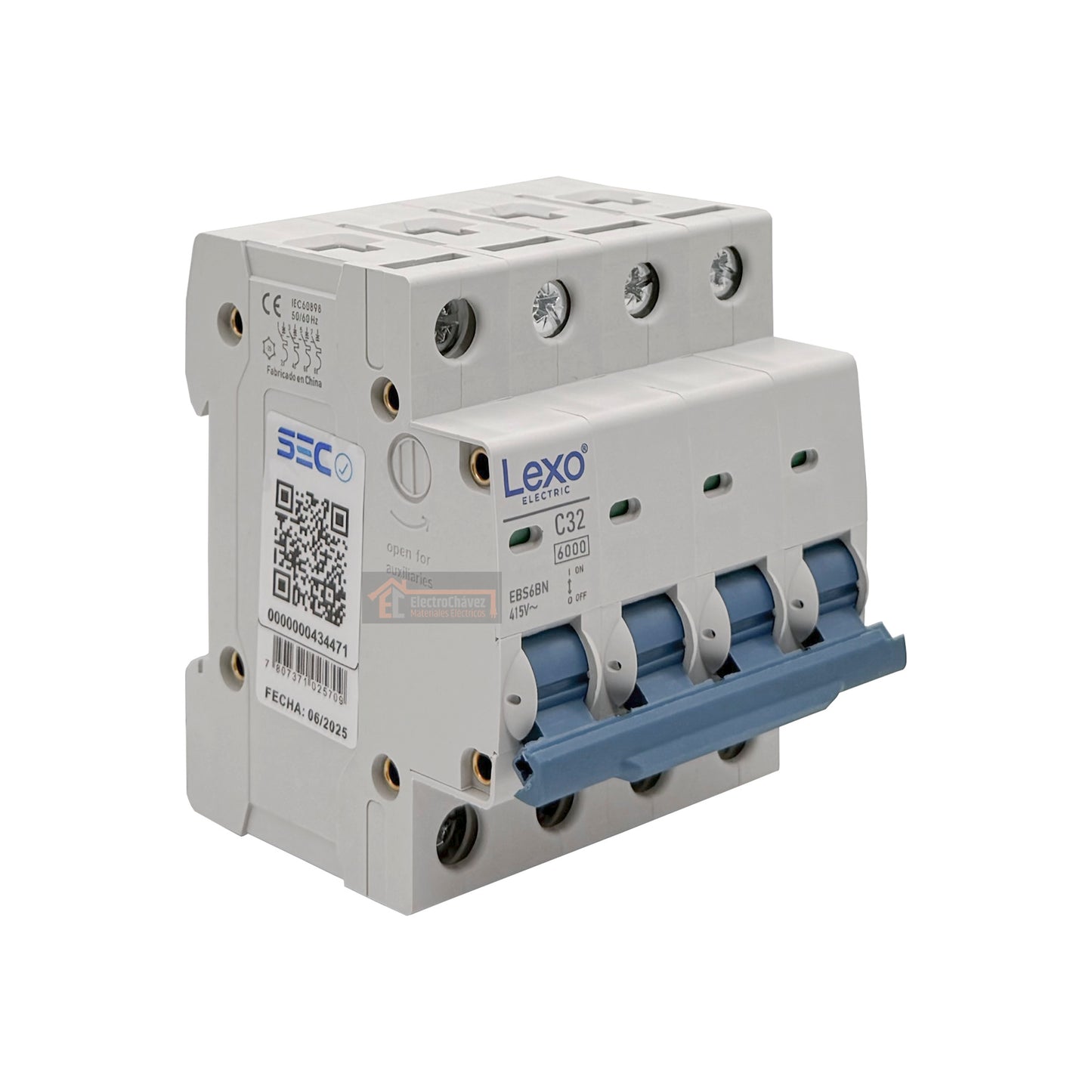 Interruptor Disyuntor Automático Tetrapolar 4p 32a (4x32a) 6ka Curva C - Lexo