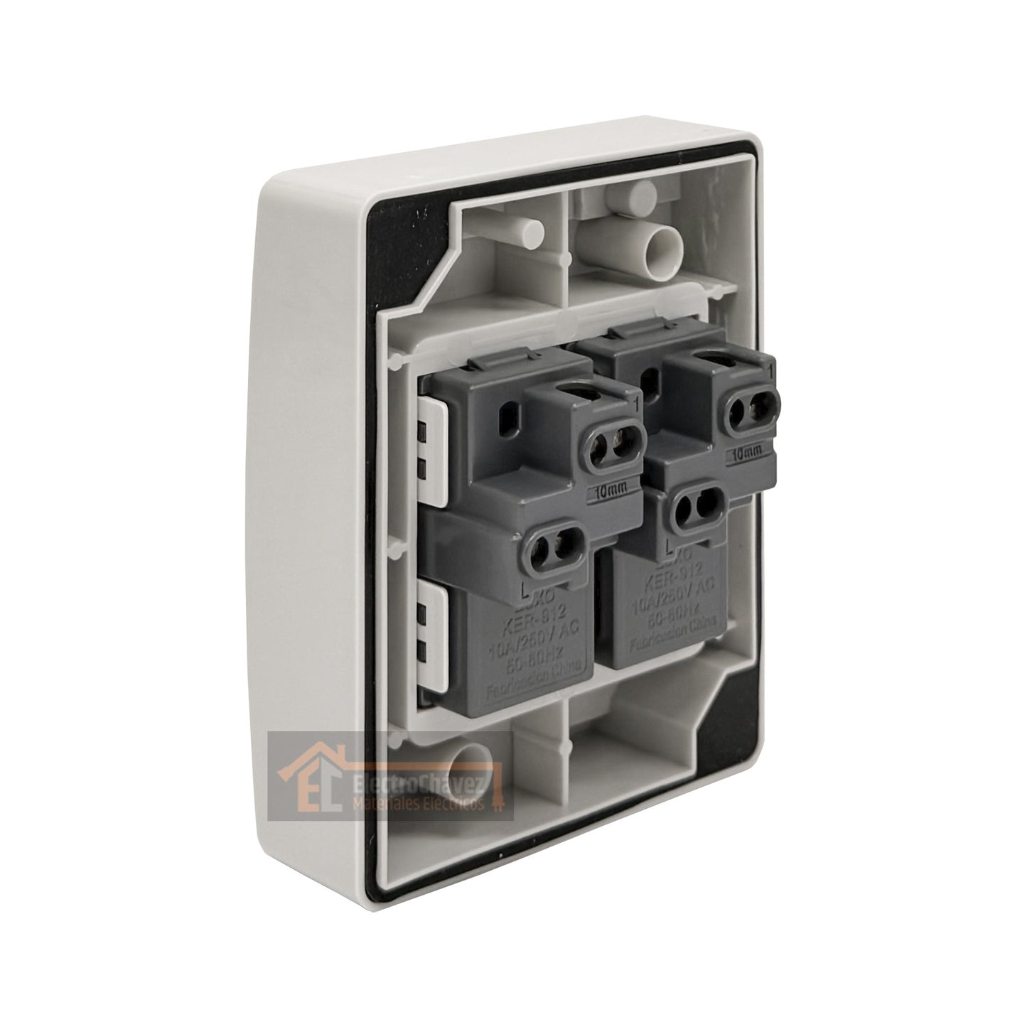 Casquete Interruptor Doble 9/15 Hidrobox Exterior Intemperie  - Lexo