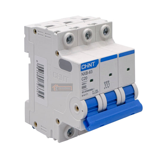 Interruptor Disyuntor Automático 3p 20a (3x20a) 6ka Curva C - Chint