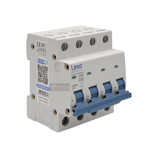 Interruptor Disyuntor Automático Tetrapolar 4p 40a (4x40a) 6ka Curva C - Lexo