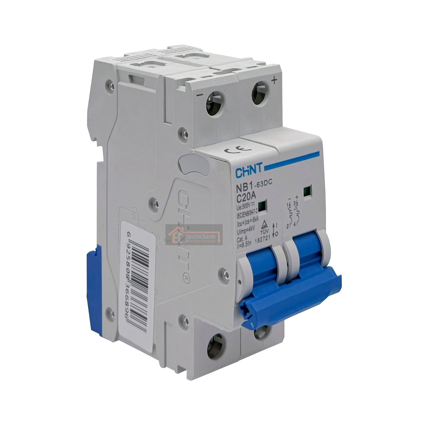 Interruptor Disyuntor Automático 2p 20a (2x20a) 6ka Curva C Tipo DC - Chint