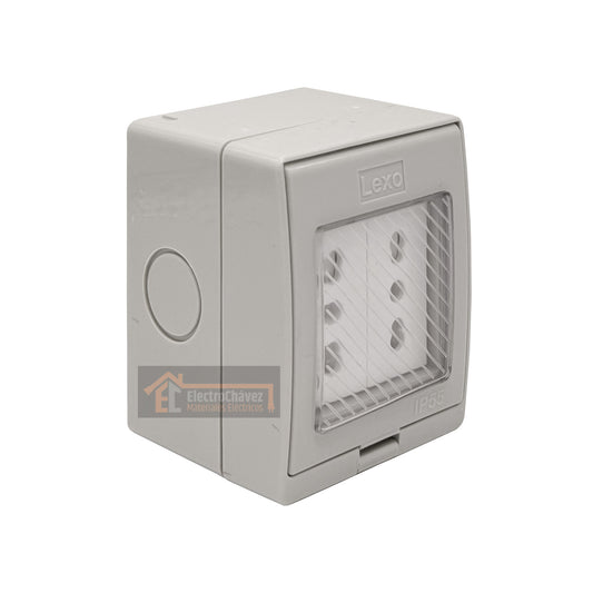 Casquete Enchufe Doble 16a Hidrobox Exterior Intemperie  - Lexo