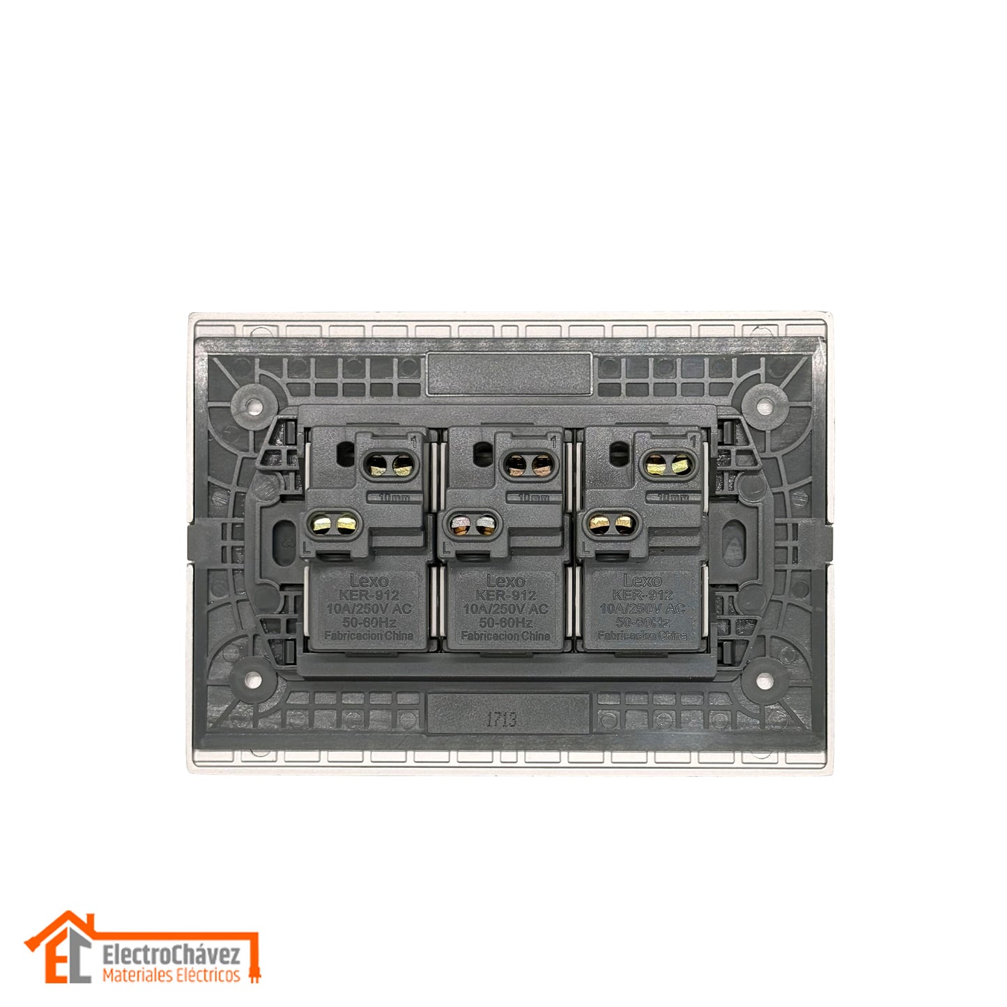 Interruptor Embutido Triple 9/32 10a Silver Andes Armado Metal - Lexo