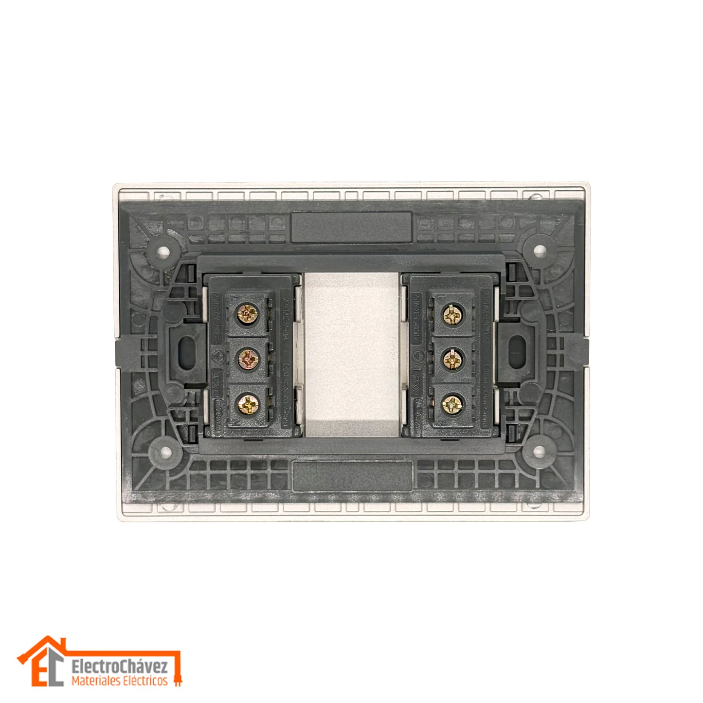 Enchufe Embutido Doble 10/16a Silver Andes Armado Metal - Lexo