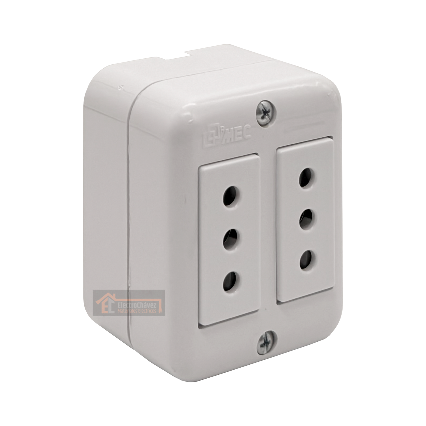 Casquete Enchufe sobrepuesto doble 2p+t 10a blanco - Mec