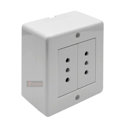 Casquete Enchufe Sobrepuesto doble 2p+t 10a - Lexo