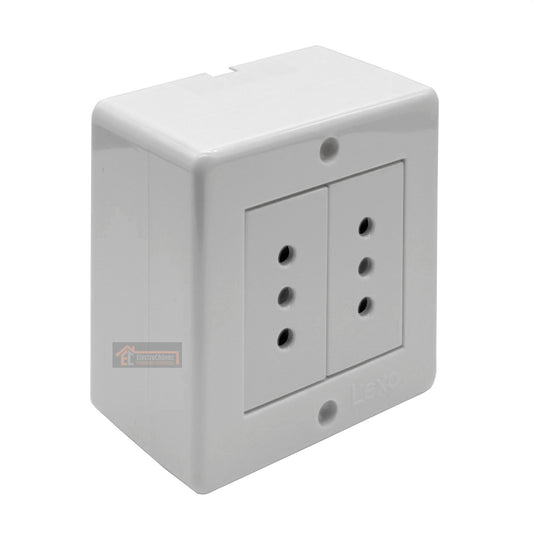 Casquete Enchufe Sobrepuesto doble 2p+t 10a - Lexo