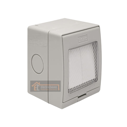 Casquete Interruptor Doble 9/15 Hidrobox Exterior Intemperie  - Lexo
