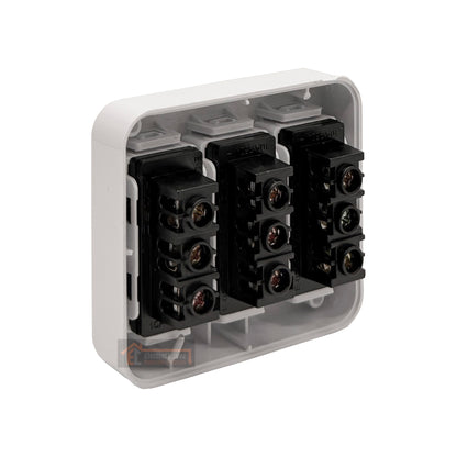 Casquete Enchufe sobrepuesto triple 2p+t 10a blanco - Mec