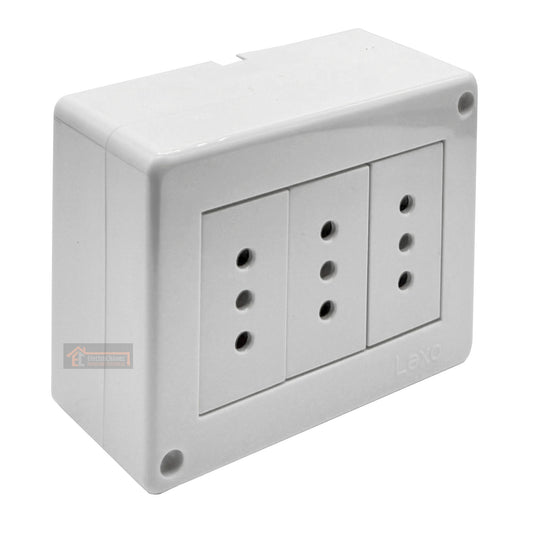 Casquete Enchufe Sobrepuesto triple 2p+t 10a - Lexo