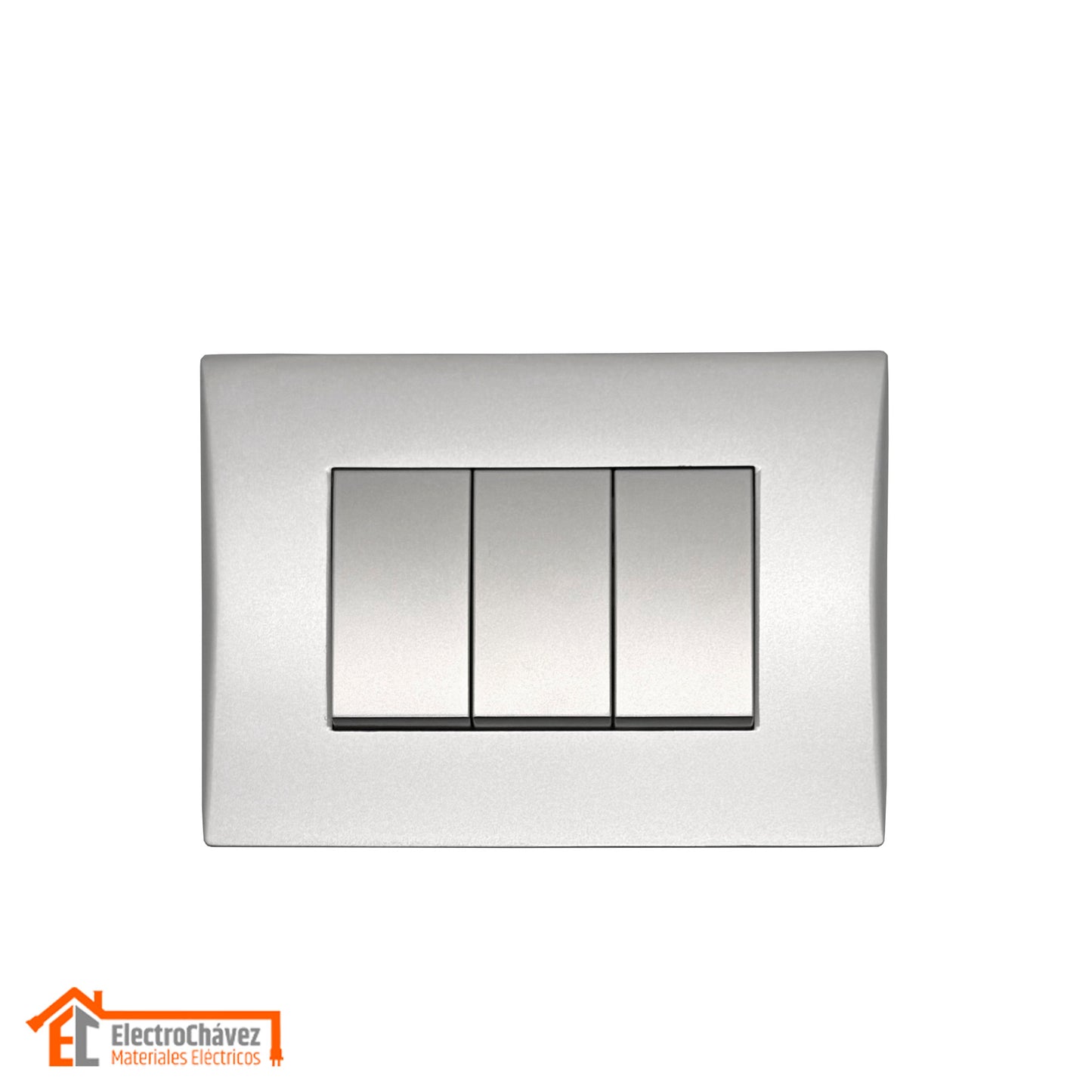 Interruptor Embutido Triple 9/32 10a Silver Andes Armado Metal - Lexo