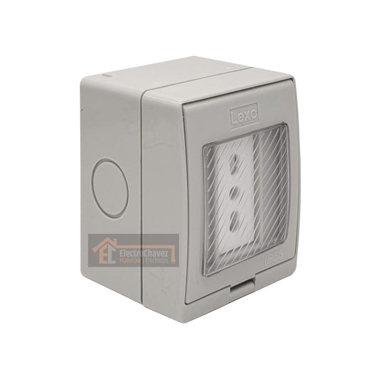 Casquete Enchufe Simple 16a Hidrobox Exterior Intemperie  - Lexo