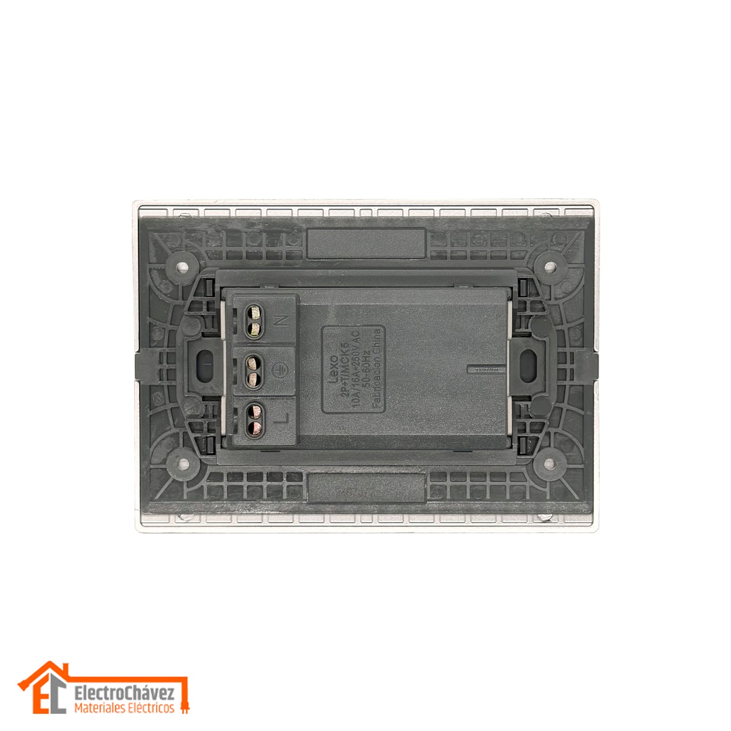 Enchufe Embutido triplex 2p+t 16a Silver Andes Armado Metal - Lexo