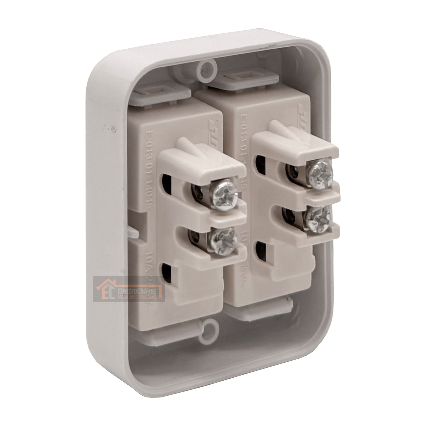 Casquete Interruptor sobrepuesto doble 9/15 10a blanco - Mec