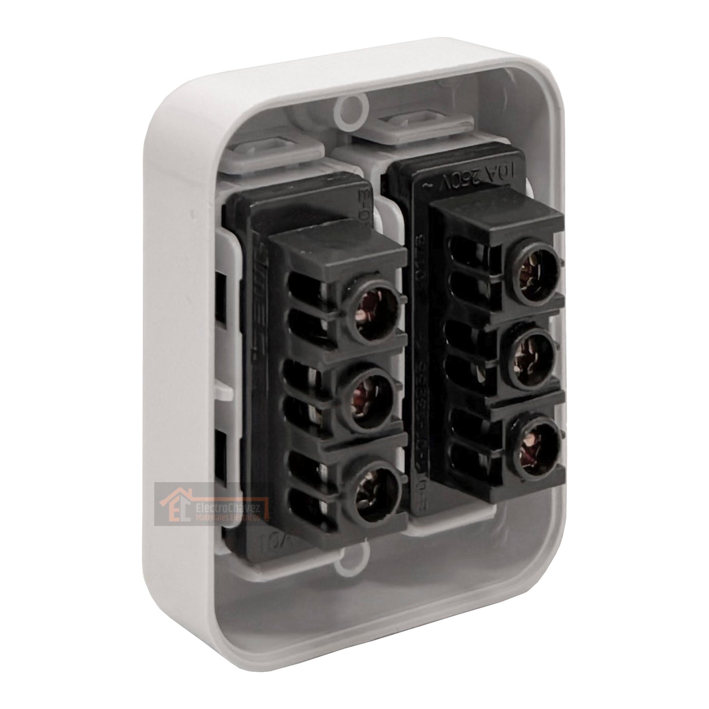 Casquete Enchufe sobrepuesto doble 2p+t 10a blanco - Mec