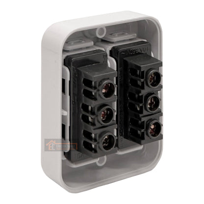 Casquete Enchufe sobrepuesto doble 2p+t 10a blanco - Mec