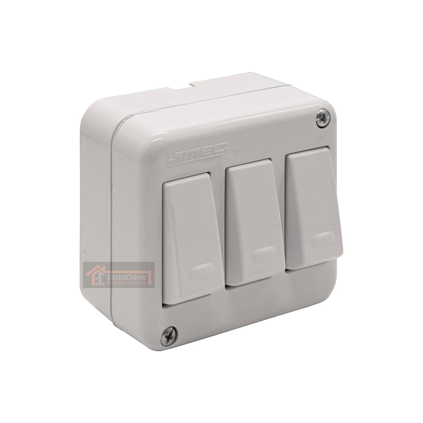 Casquete Interruptor sobrepuesto triple 9/32 10a blanco - Mec